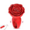 9 Vibration Modes Remote Control Rose Butt Plug